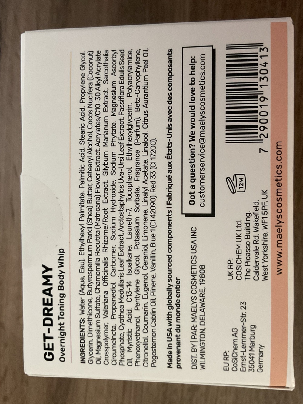 Maélys Get-Dreamy Overnight Toning Body Whip Skincare Tightening Cream - Picture 8 of 11